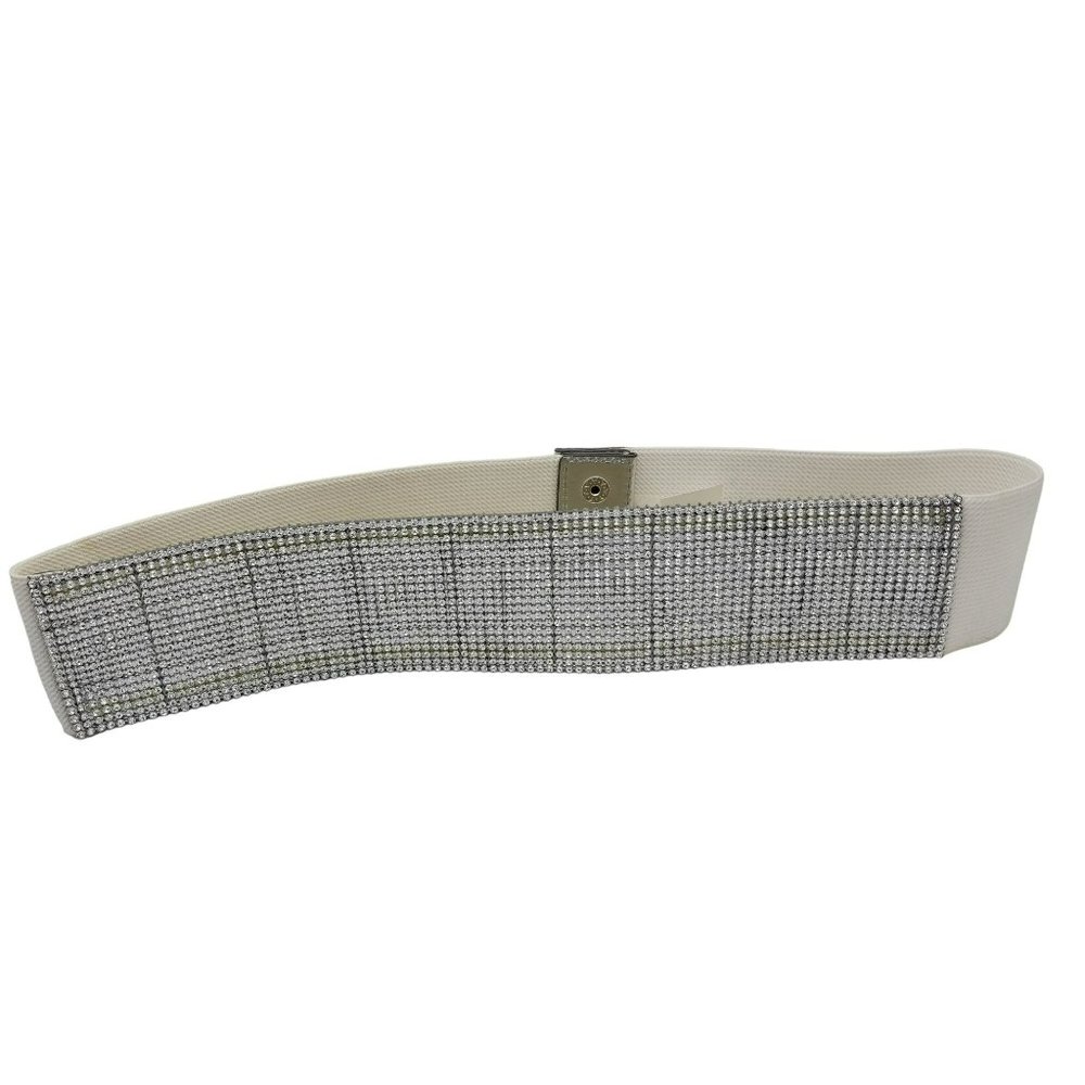 Silver Sparkle Cream White Belt SM